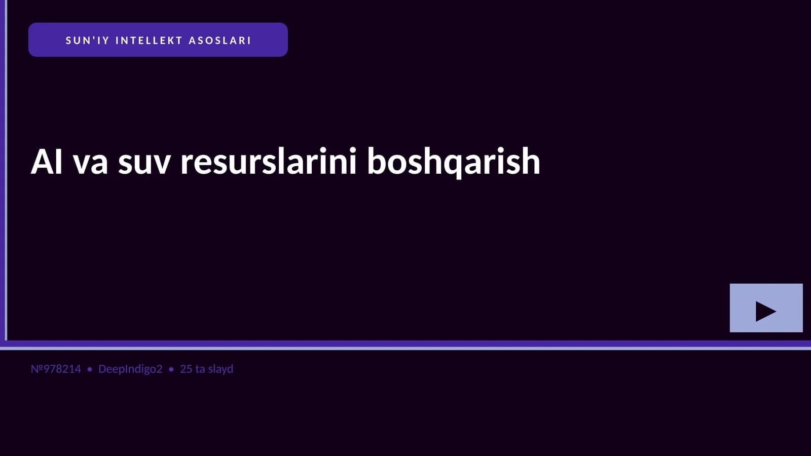 SUN'IY INTELLEKT ASOSLARI