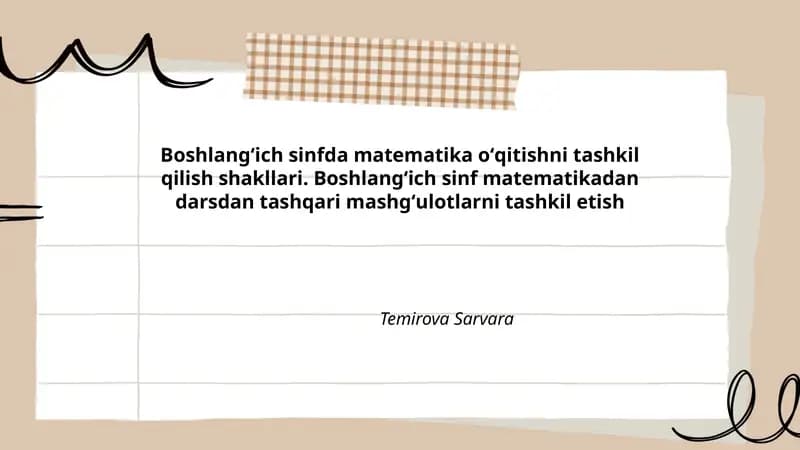 Matematika oʻqitishni tashkil qilish shakllari