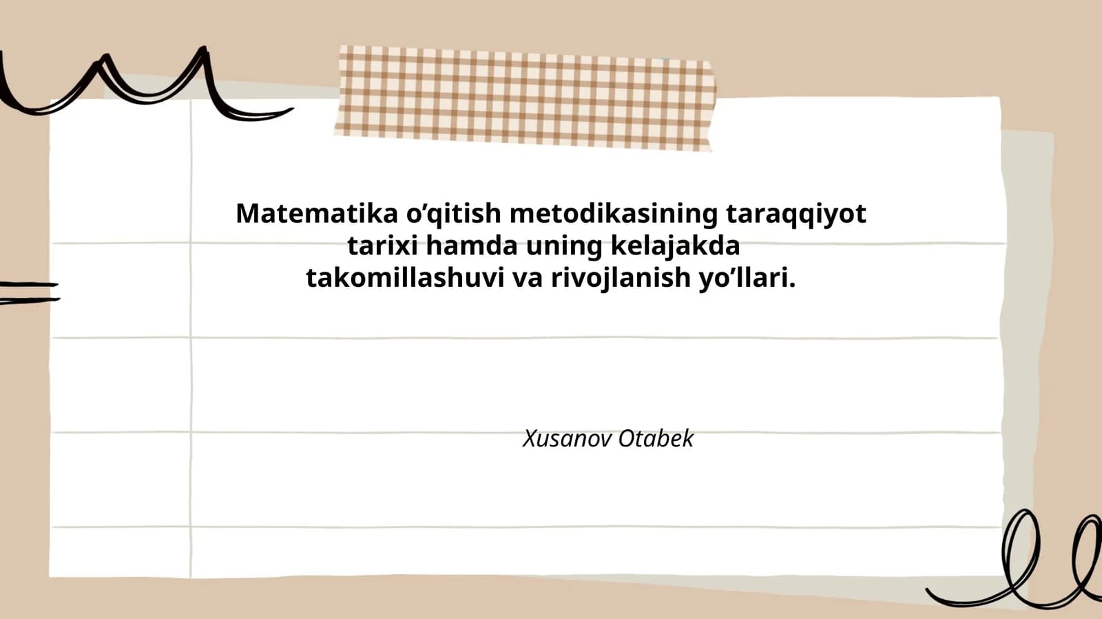 Matematika o’qitish metodikasining taraqqiyot tarixi