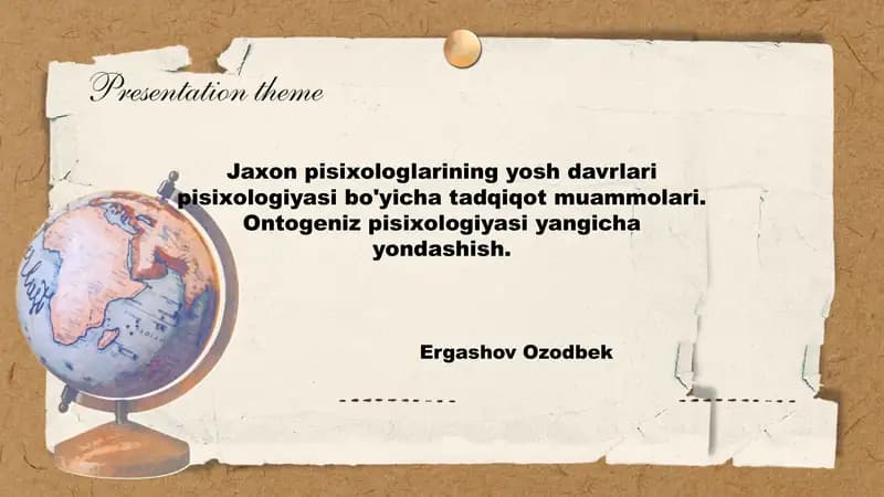 Jaxon pisixologlarining yosh davrlari pisixologiyasi