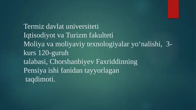 Pensiya jamg'armasi xarajatlari tarkibi