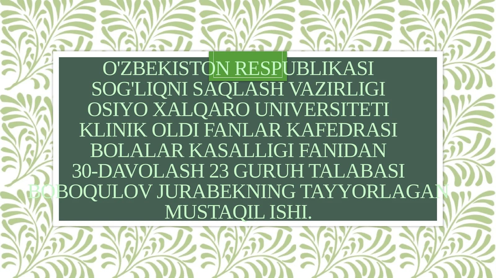 oʻpkaning rivojlanishdagi nuqsonlari. Nafas shovqinlari