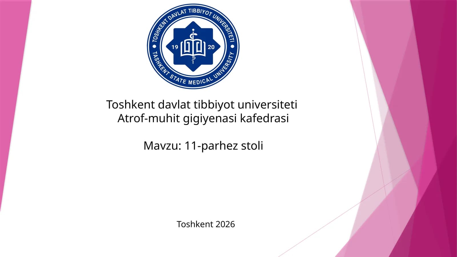Pevznerga ko'ra "11-parhez stoli"