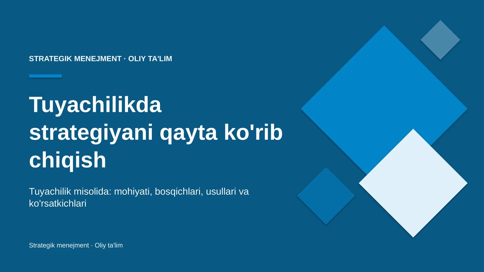 tuyachilikda strategiyani qayta ko'rib chiqish 9797