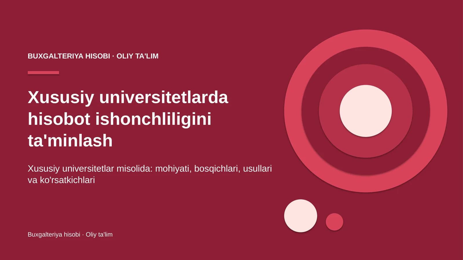 xususiy universitetlarda hisobot ishonchliligini ta'minlash 1913