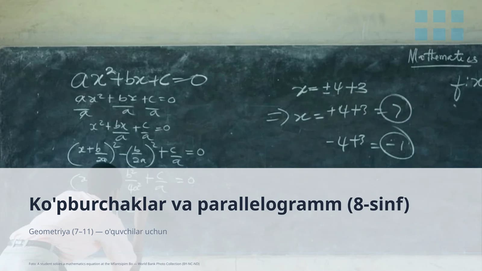 Ko'pburchaklar va parallelogramm (8-sinf)