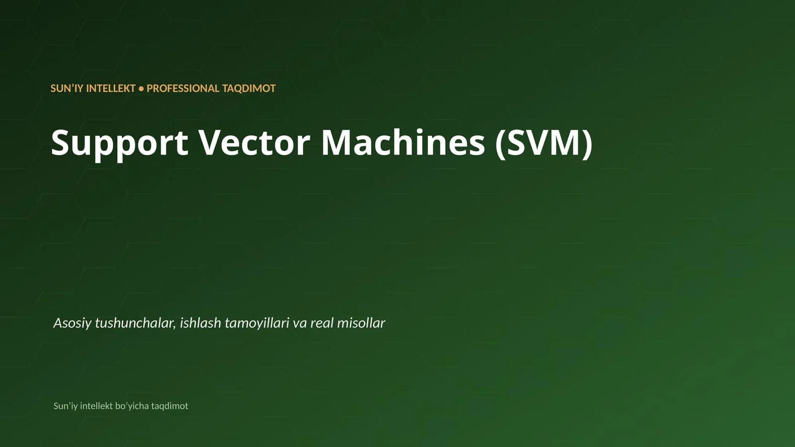 Support Vector Machines (SVM)