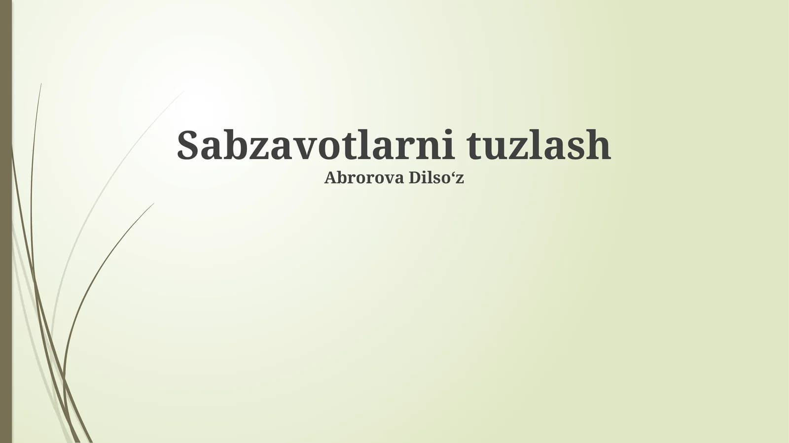 Sabzavotlarni tuzlash