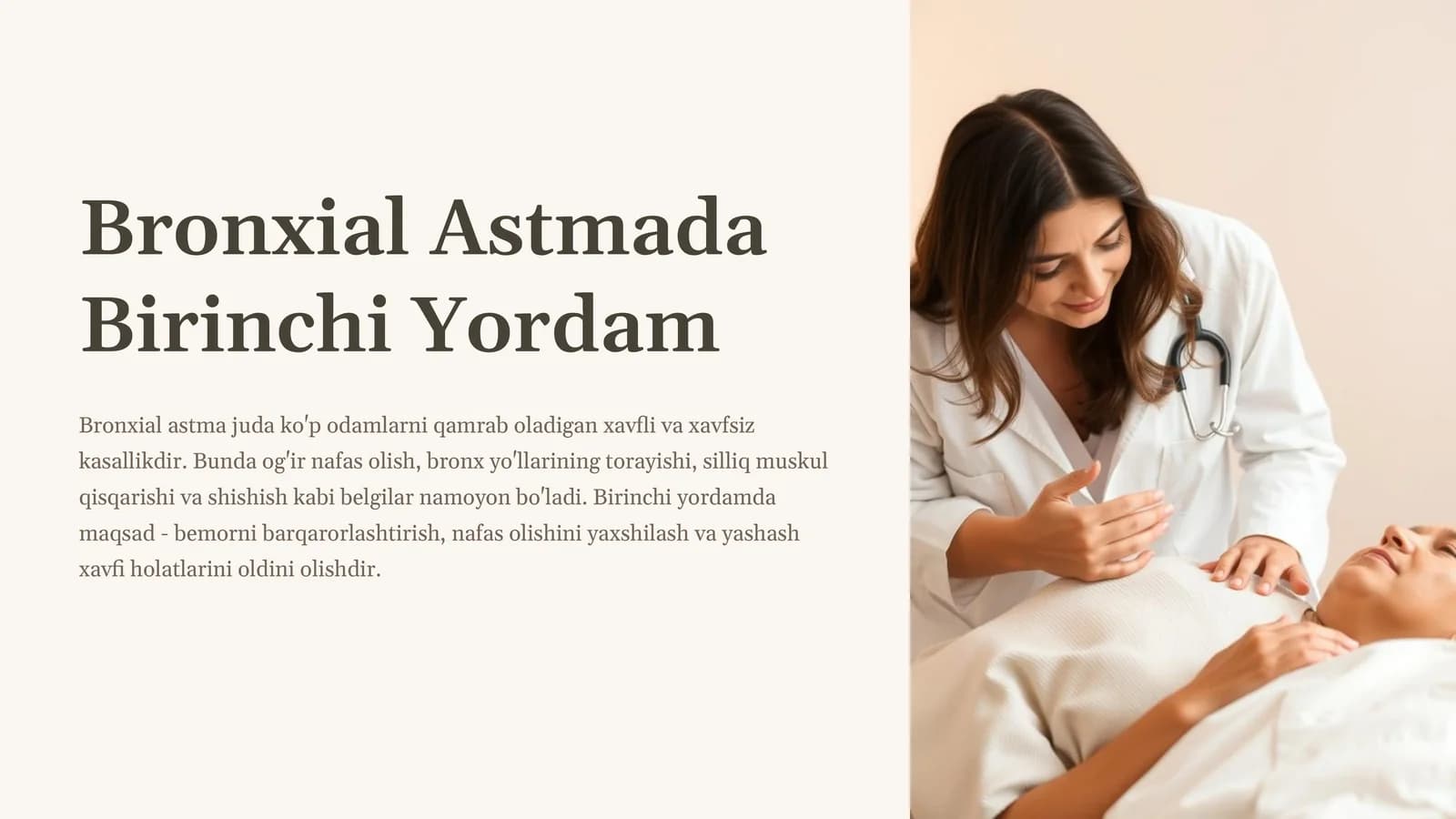 Bronxial Astmada Birinchi Yordam