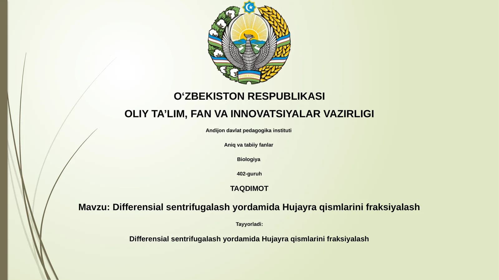 Differensial sentrifugalash yordamida Hujayra qismlarini fraksiyalash