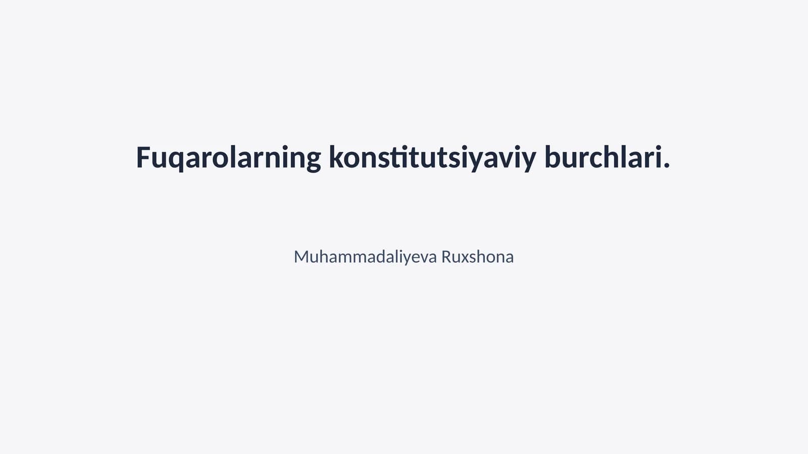 Fuqarolarning konstitutsiyaviy burchlari