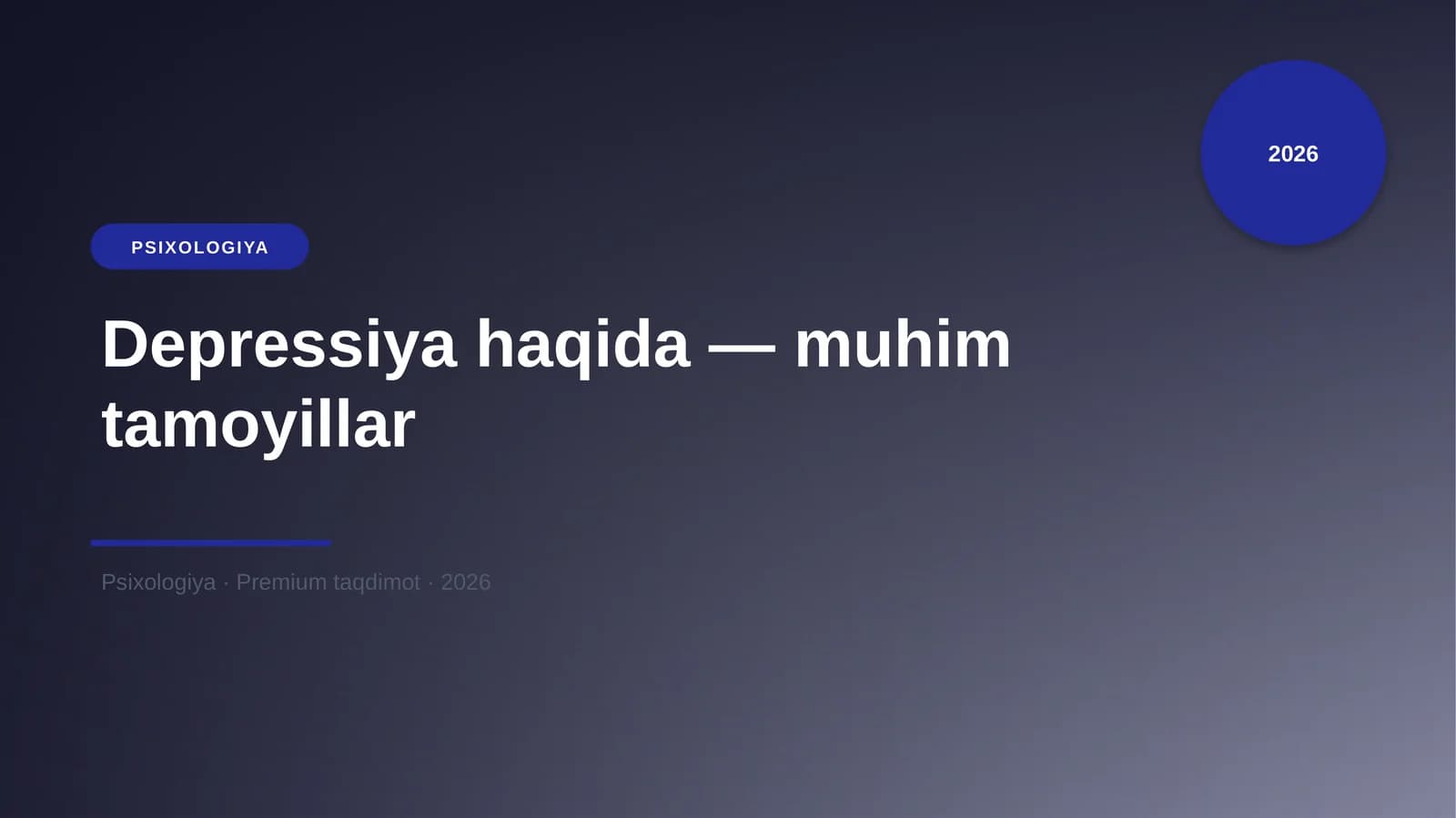 Depressiya haqida — muhim tamoyillar