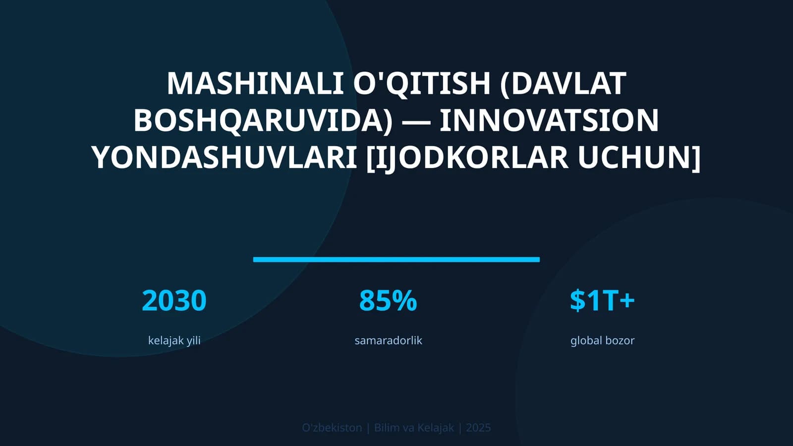 Mashinali o'qitish (davlat boshqaruvida) — innovatsion yondashuvlari [ijodkorlar uchun]