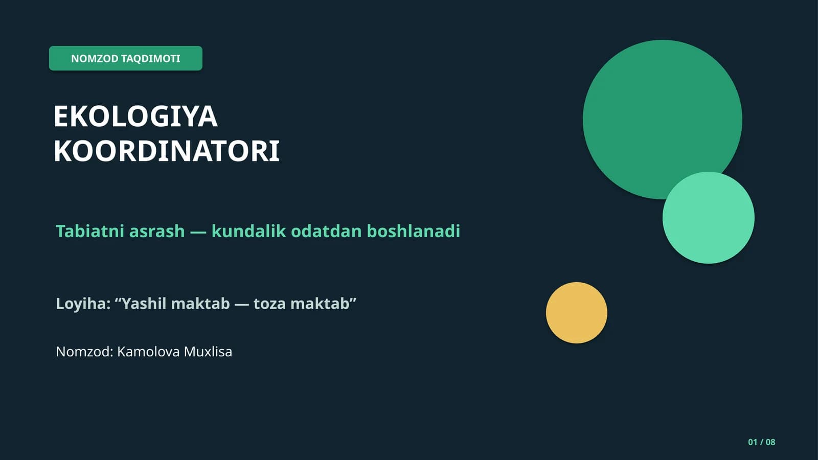 NOMZOD TAQDIMOTI EKOLOGIYA KOORDINATORI