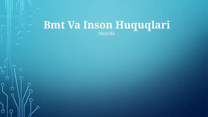 BMT Va Inson Huquqlari