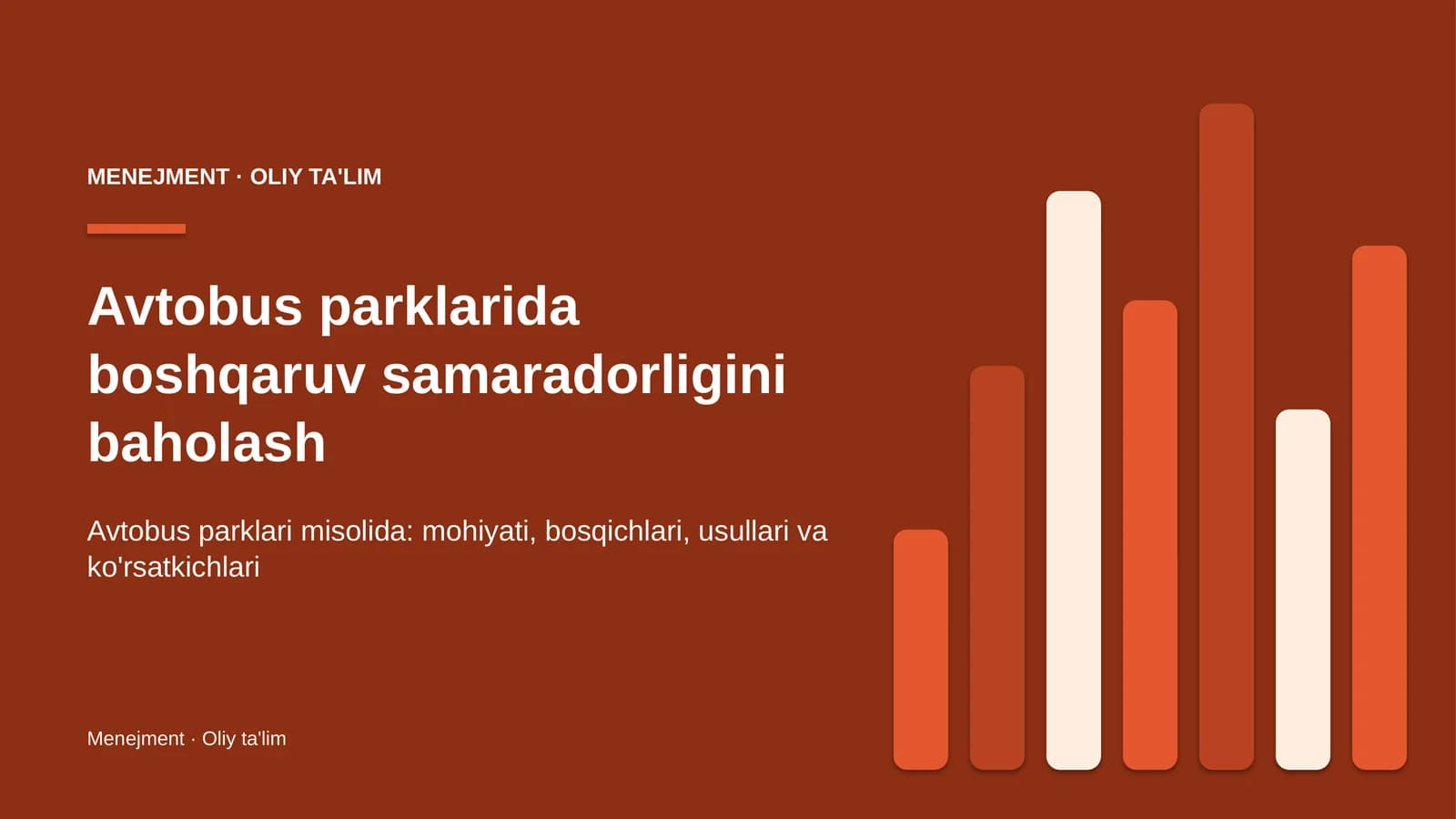 Avtobus parklarida boshqaruv samaradorligini baholash