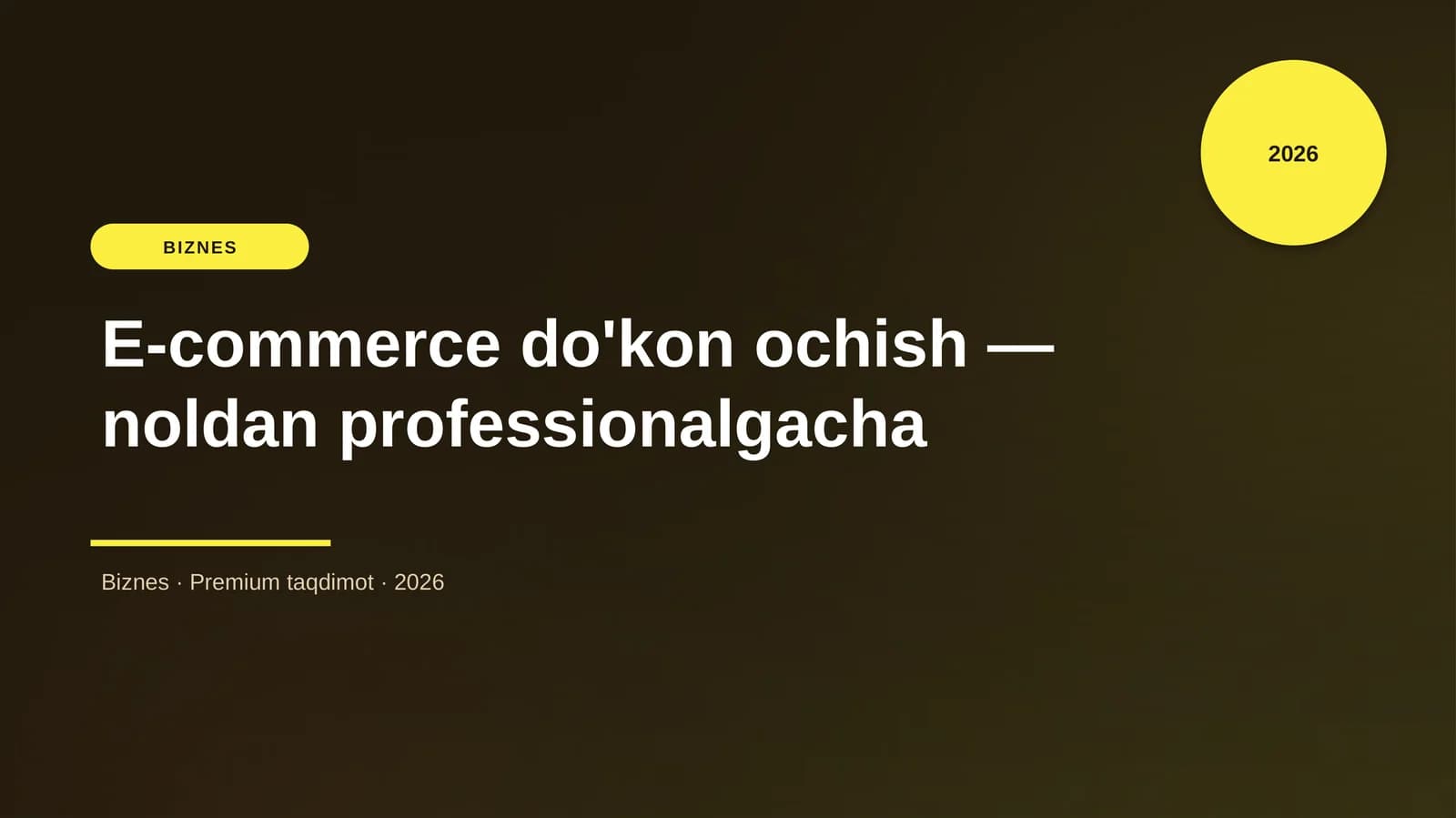 E-commerce do'kon ochish — noldan professionalgacha