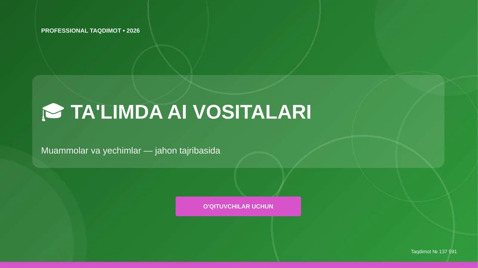 TA'LIMDA AI VOSITALARI