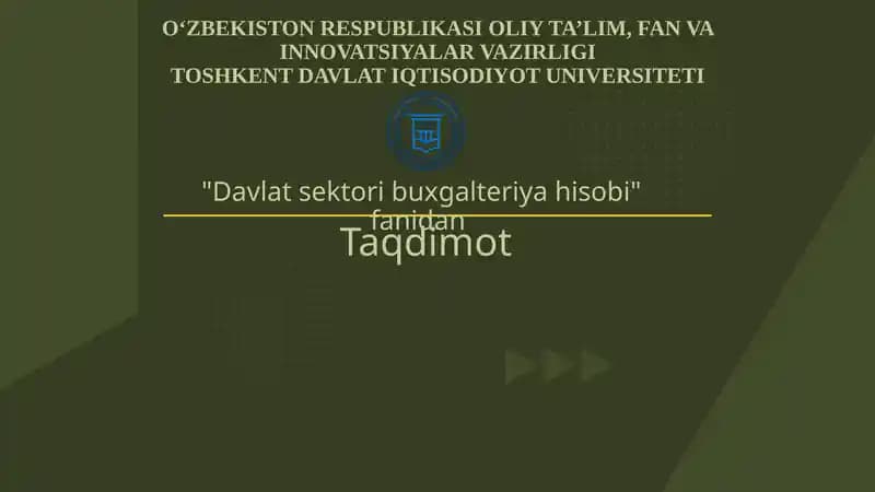 Davlat budjeti va davlat maqsadli jamg'armalari budjeti ijrosi bo'yicha budjet hisobini tashkil etish
