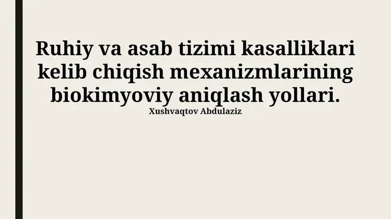 Zamonaviy biokimyoviy tahlillar va diagnostika
