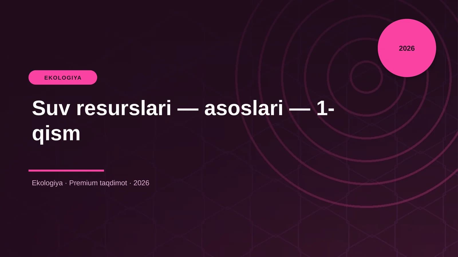 Suv resurslari — asoslari — 1-qism