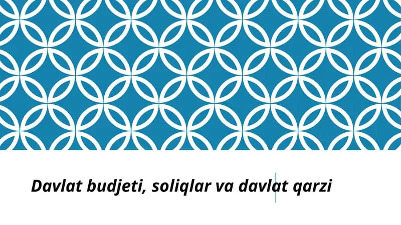 Davlatbudjeti, soliqlar va davlat qarzi