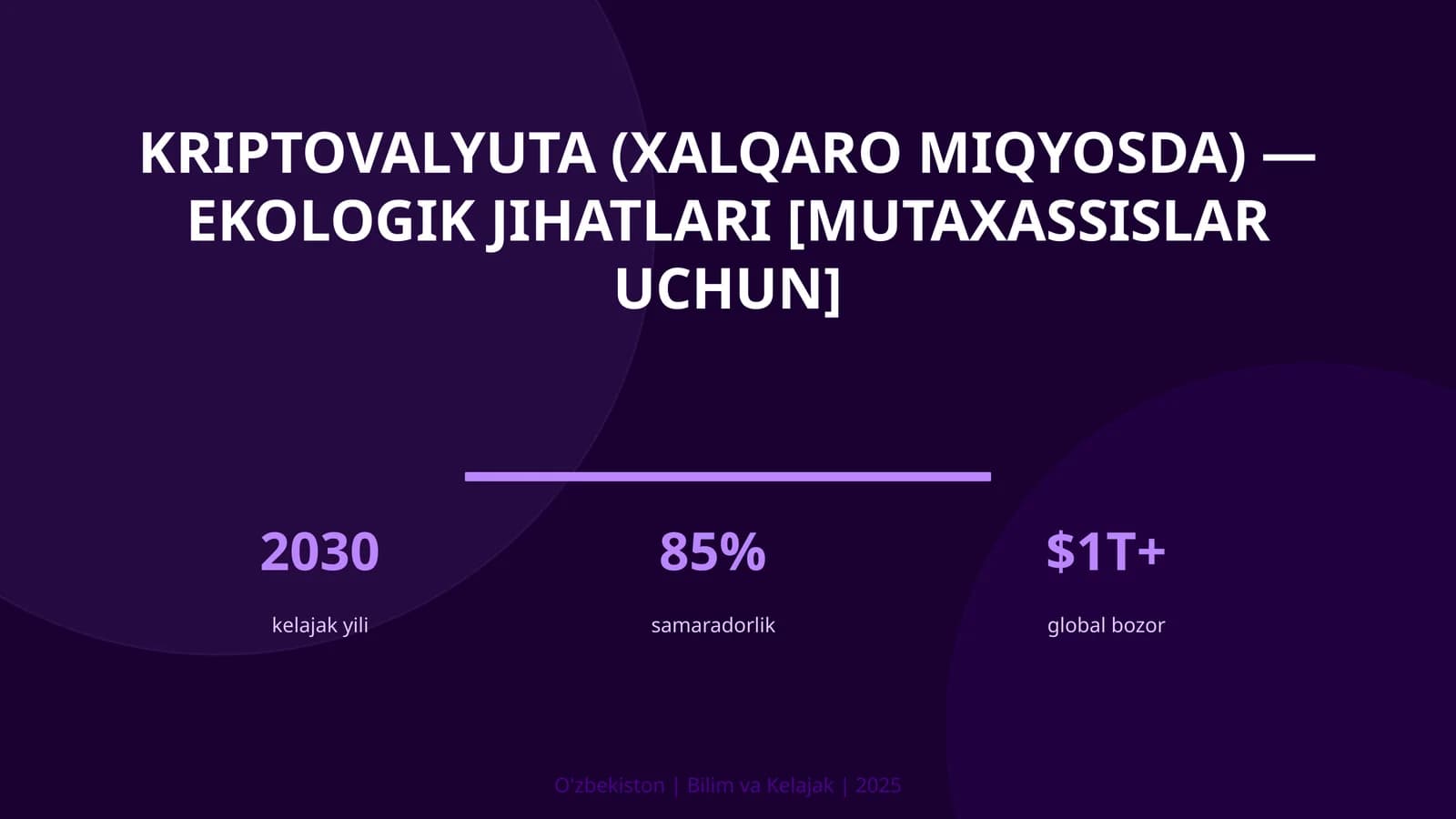 Kriptovalyuta (xalqaro miqyosda) — ekologik jihatlari [mutaxassislar uchun]