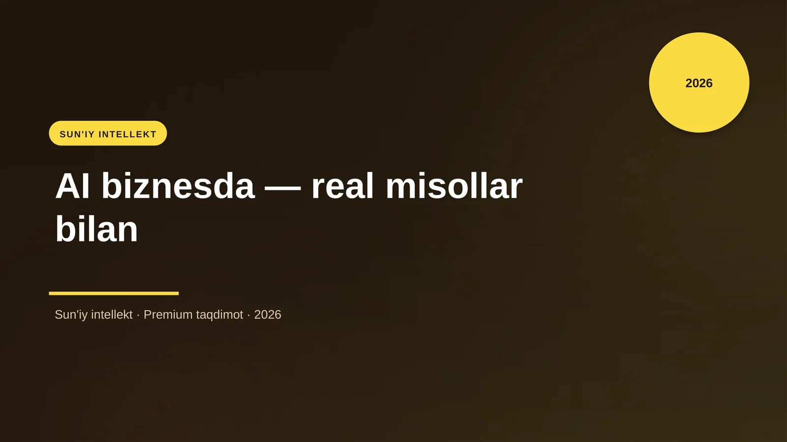 AI biznesda — real misollar bilan