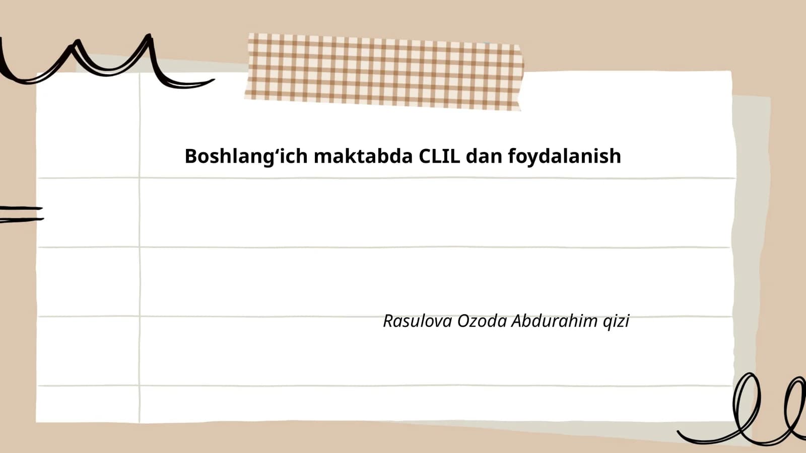 Boshlangʻich maktabda CLIL dan foydalanish
