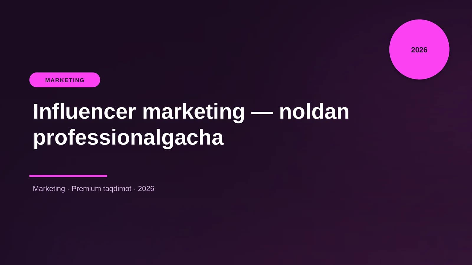 Influencer marketing — noldan professionalgacha