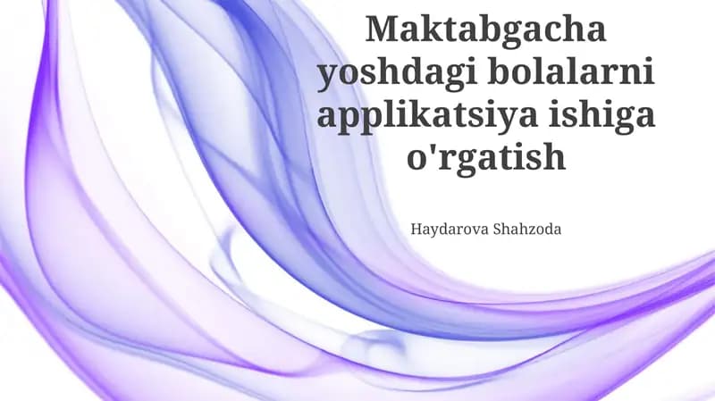 Applikatsiya texnikasi asoslari