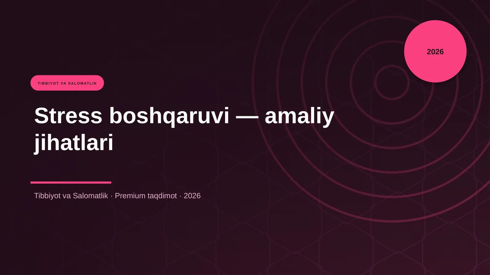 Stress boshqaruvi — amaliy jihatlari