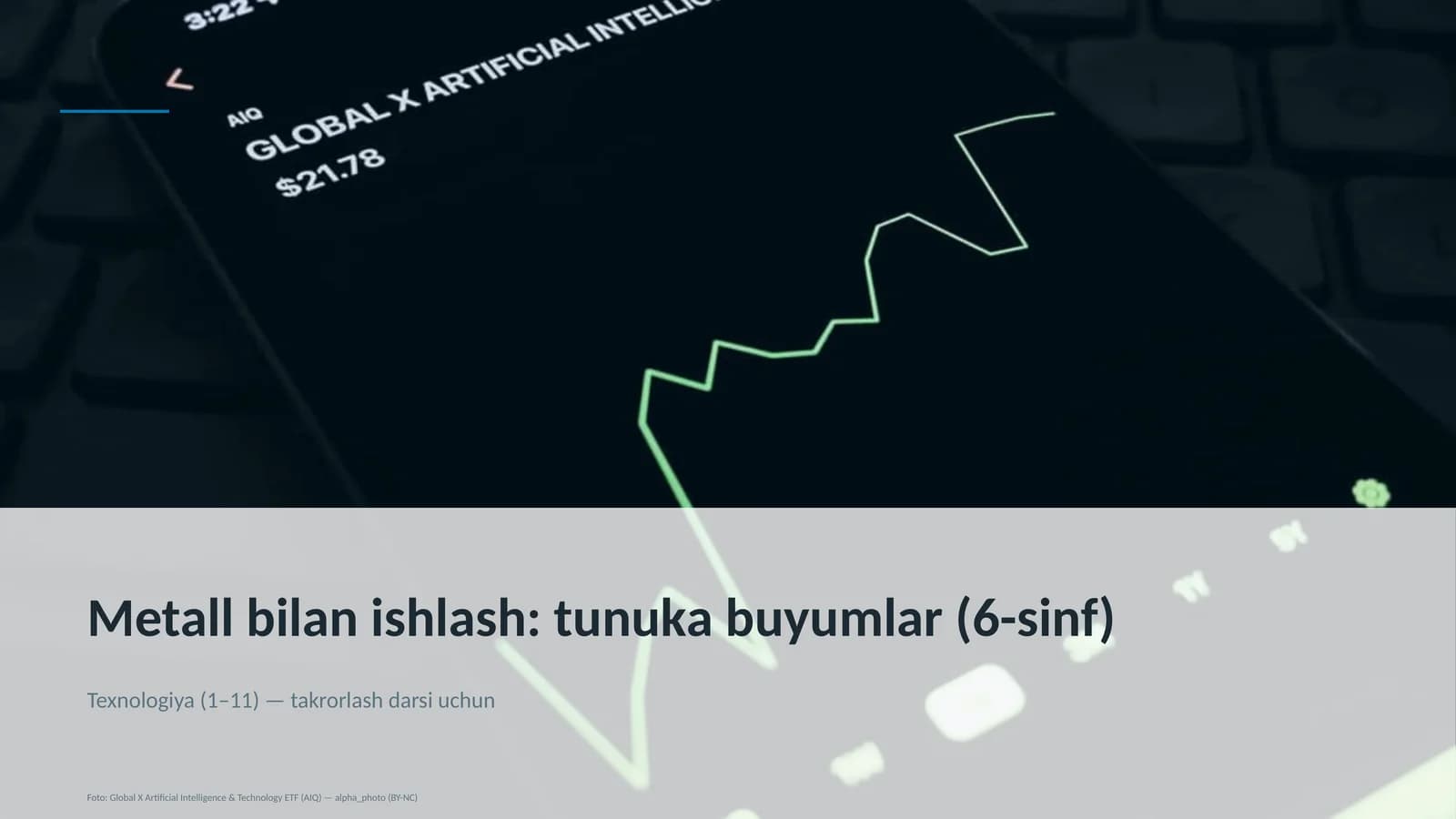 Metall bilan ishlash: tunuka buyumlar (6-sinf)