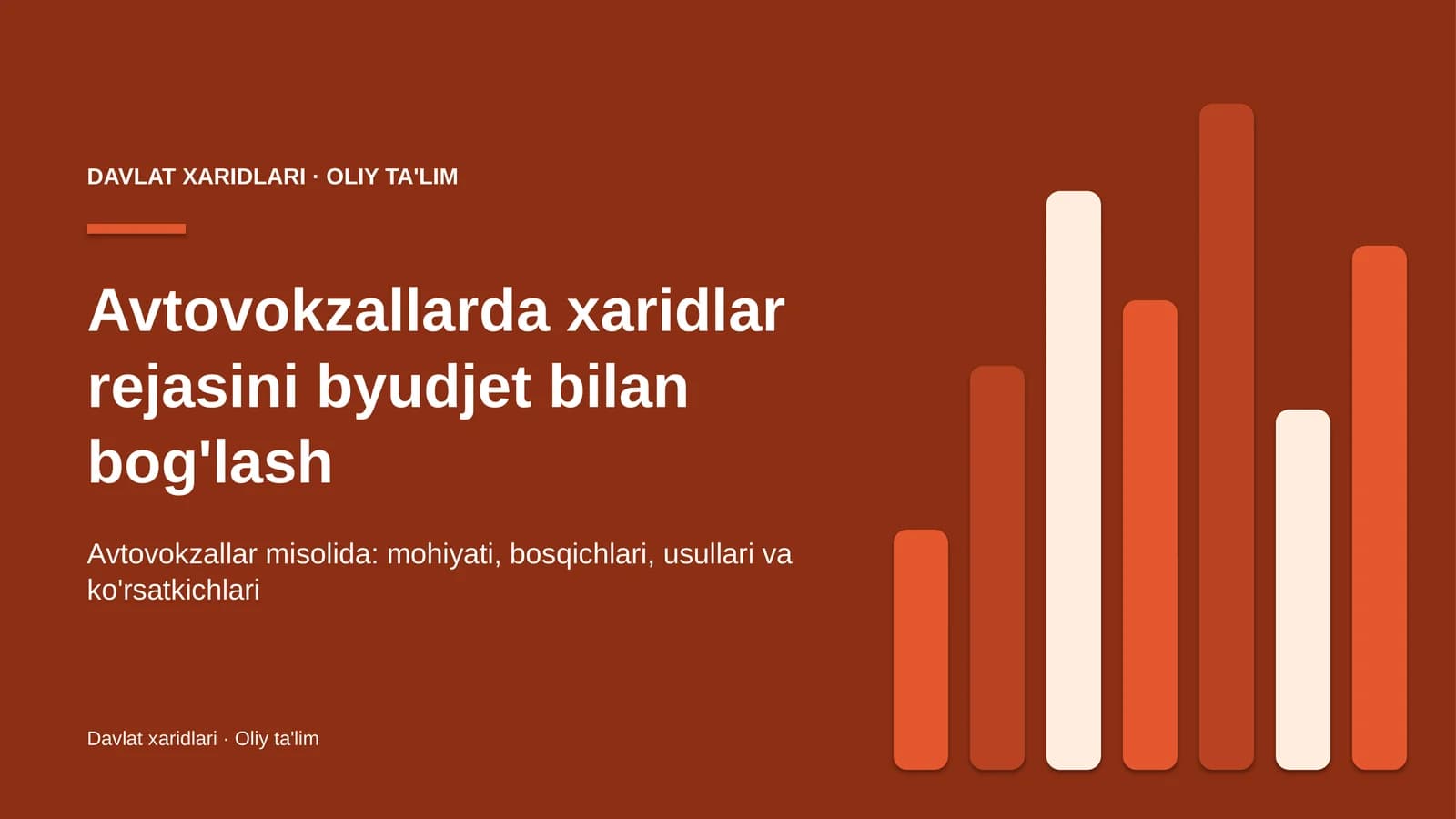 Avtovokzallarda xaridlar rejasini byudjet bilan bog'lash
