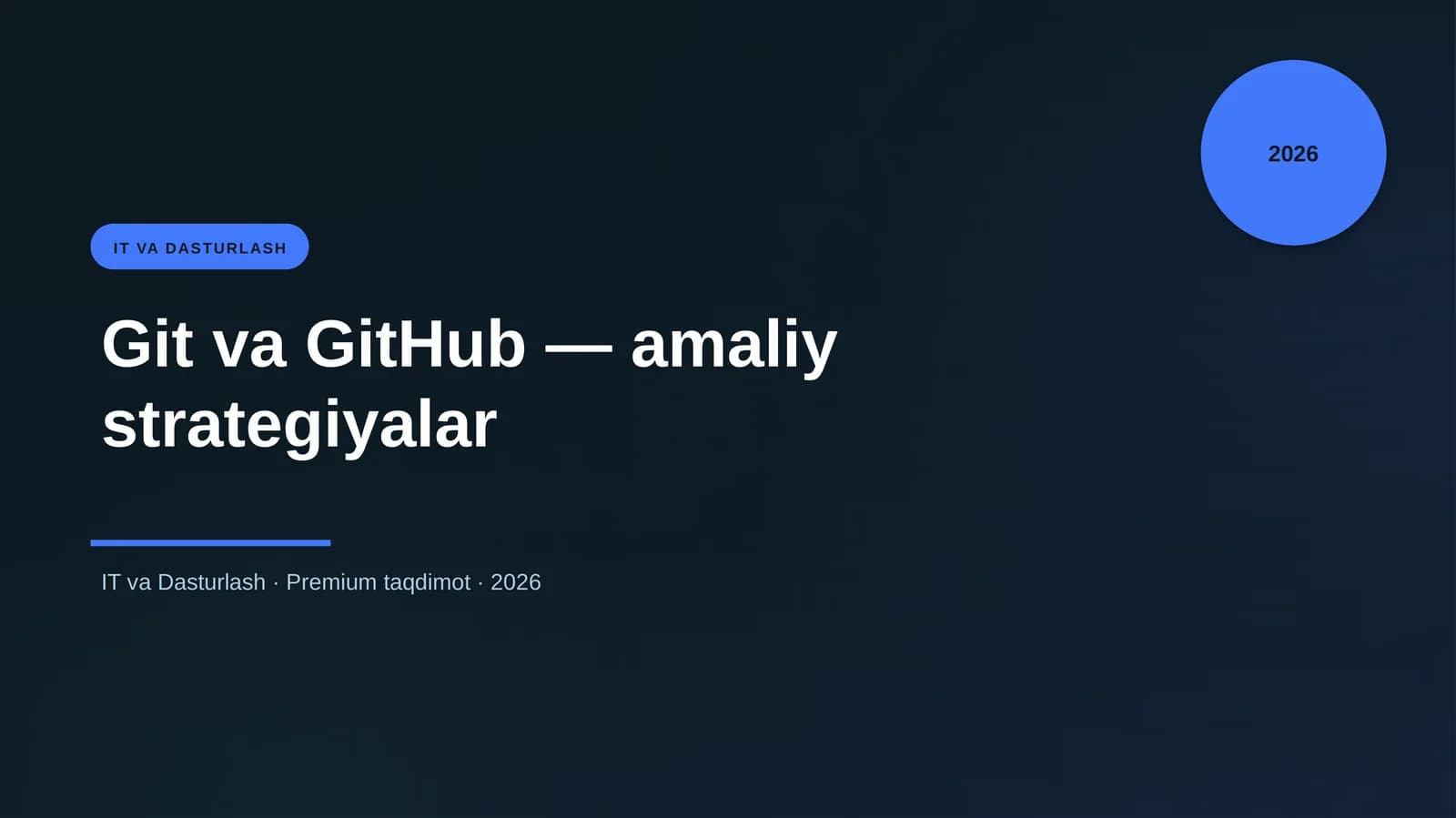 Git va GitHub — amaliy strategiyalar