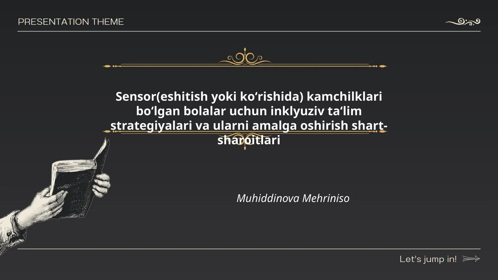 Sensor(eshitish yoki koʻrishida) kamchilklari boʻlgan bolalar uchun inklyuziv taʻlim strategiyalari va ularni amalga oshirish shart-sharoitlari