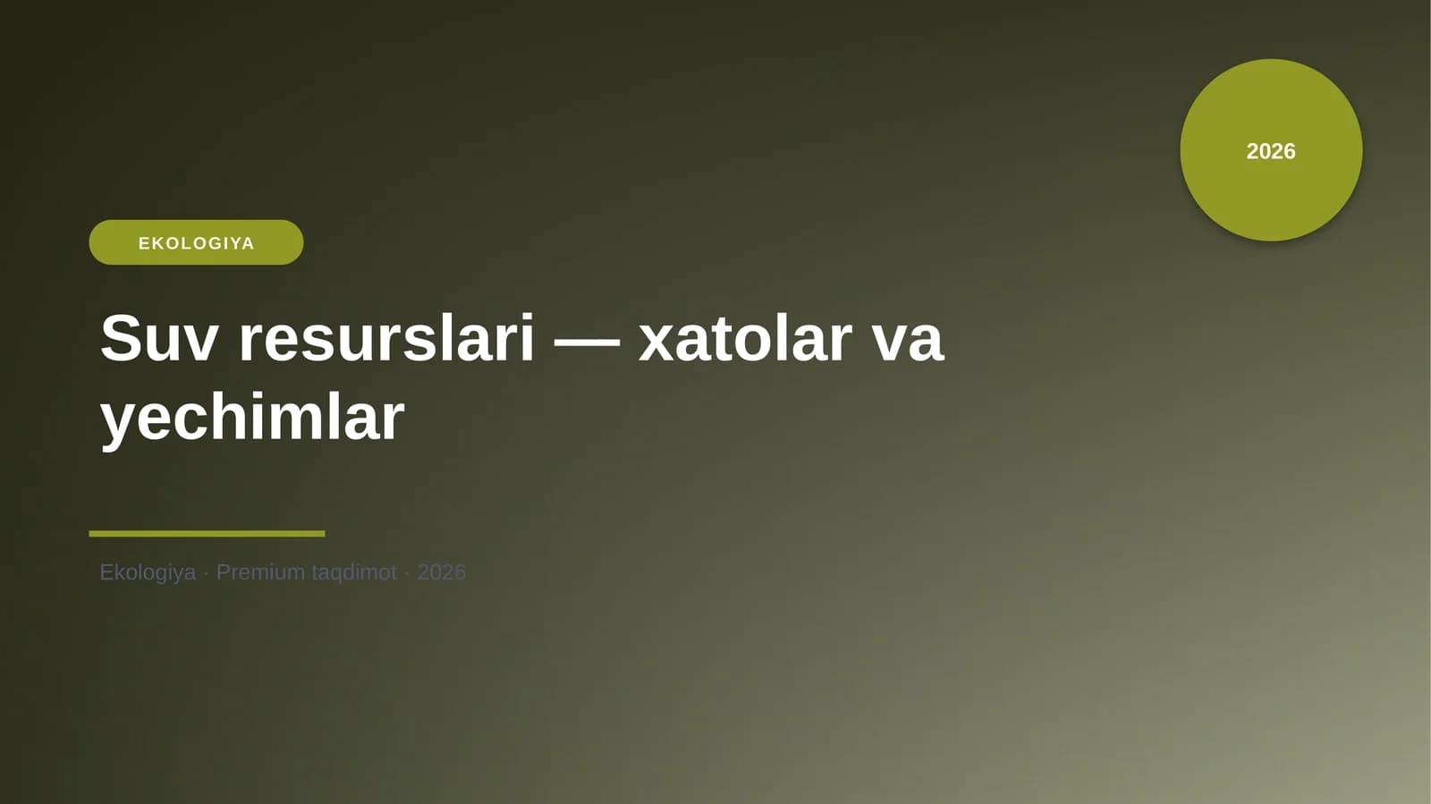 Suv resurslari — xatolar va yechimlar