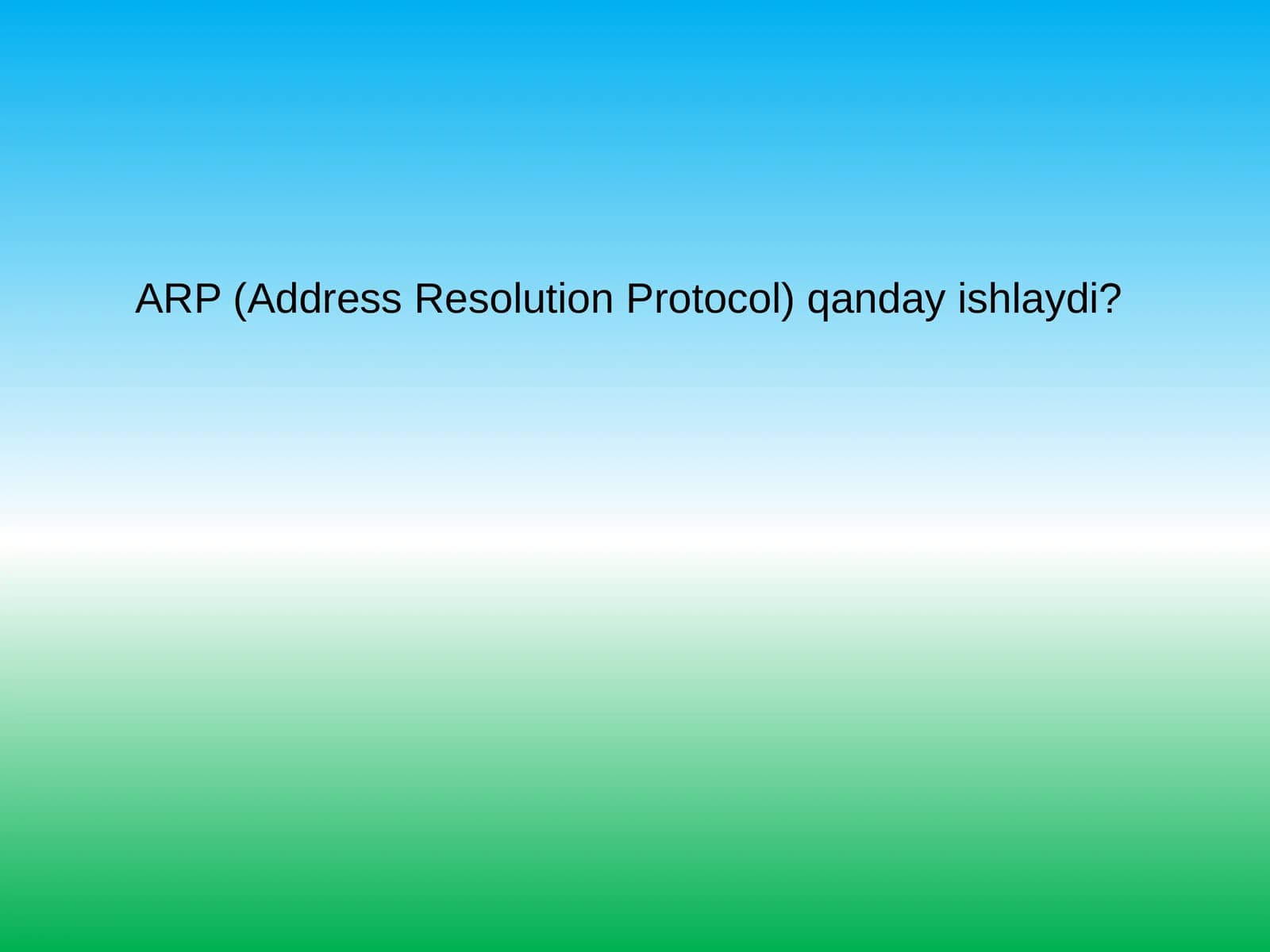 ARP (Address Resolution Protocol) qanday ishlaydi?