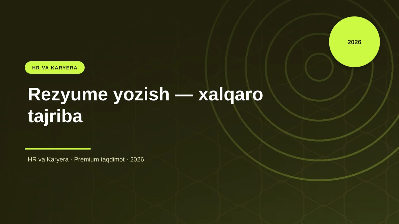 Rezyume yozish — xalqaro tajriba