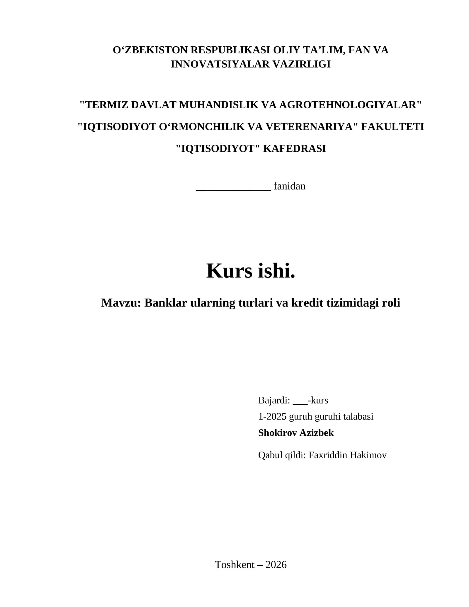 kurs ishi