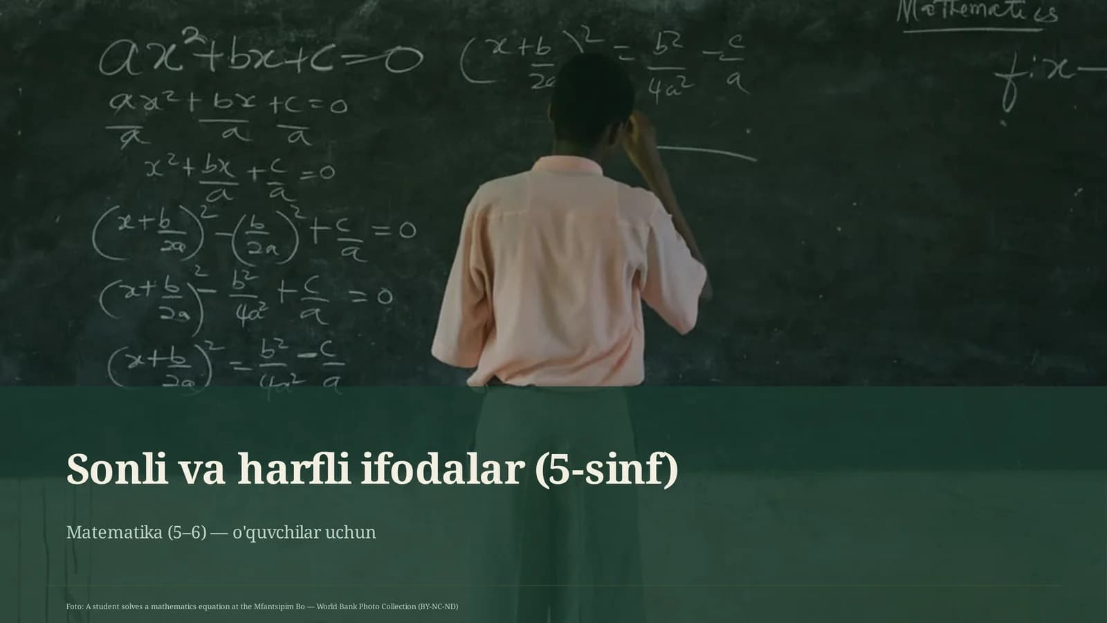Sonli va harfli ifodalar (5-sinf)