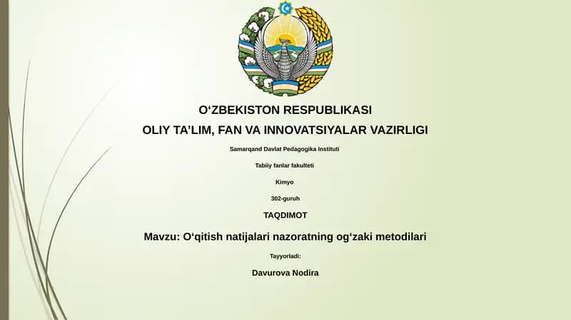 Og'zaki nazorat usullari