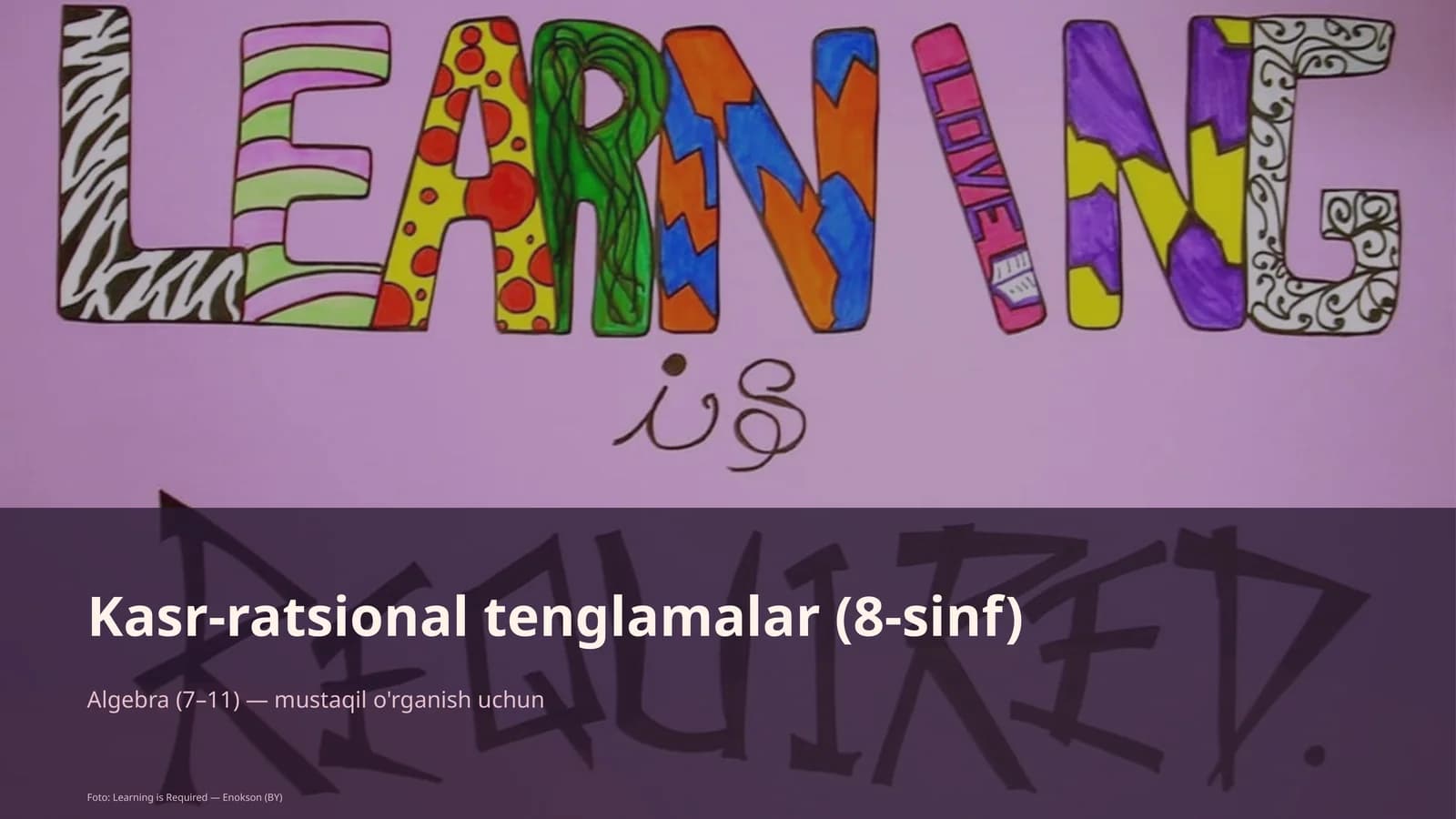 Kasr-ratsional tenglamalar (8-sinf)