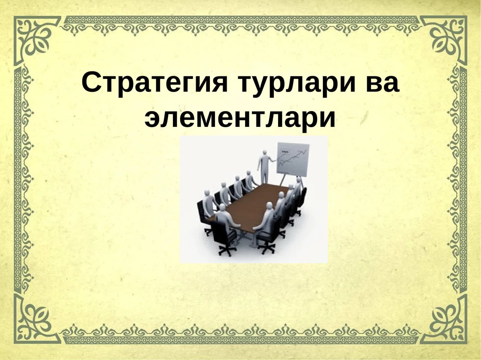 Стратегия турлари ва элементлари