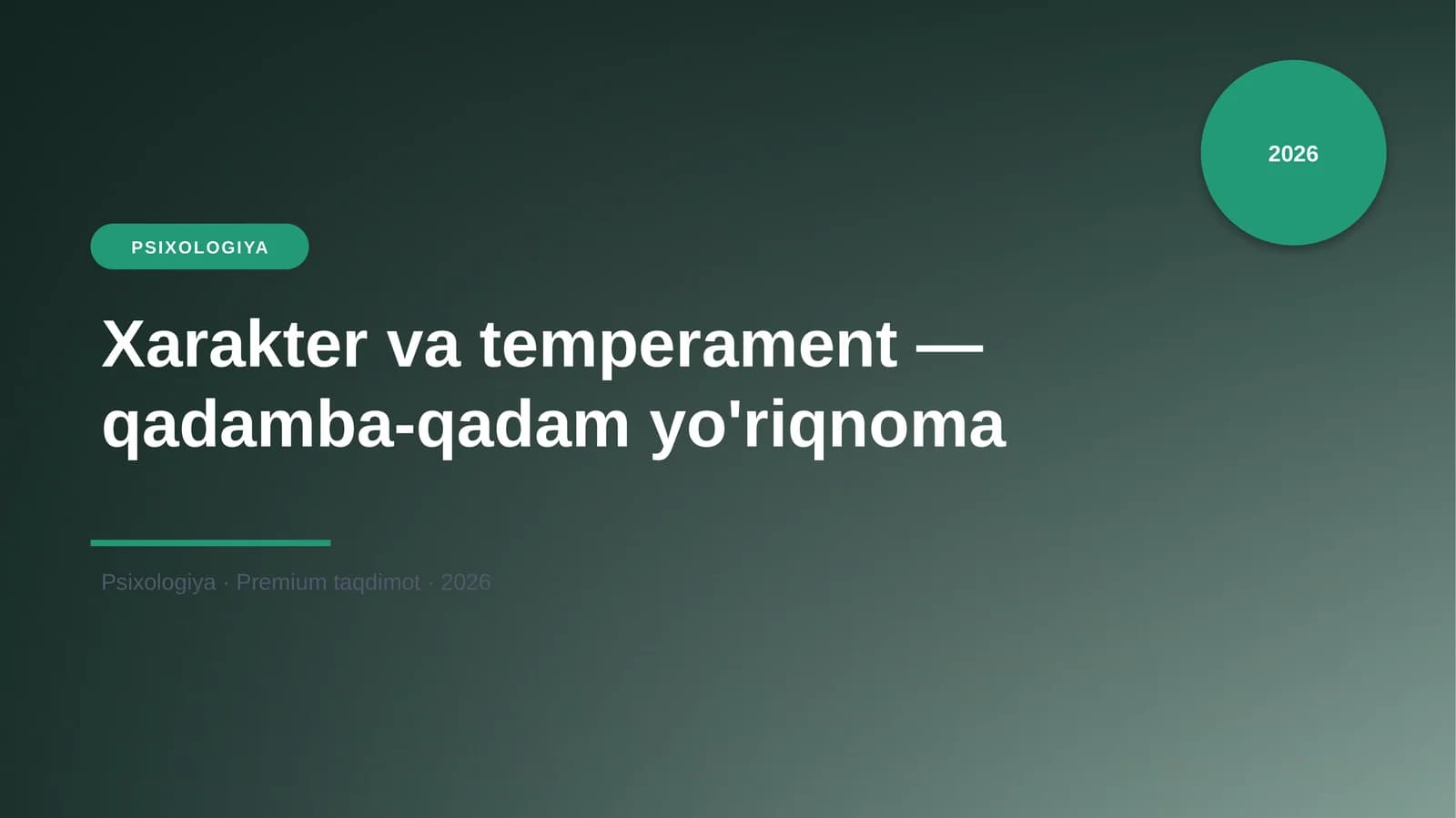 Xarakter va temperament — qadamba-qadam yo'riqnoma