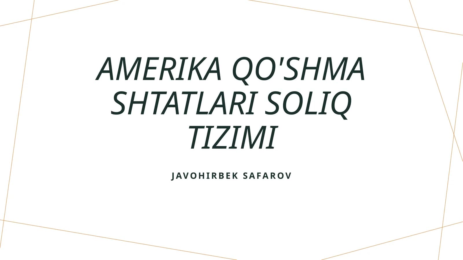 Amerika Qo'shma Shtatlari soliq tizimi