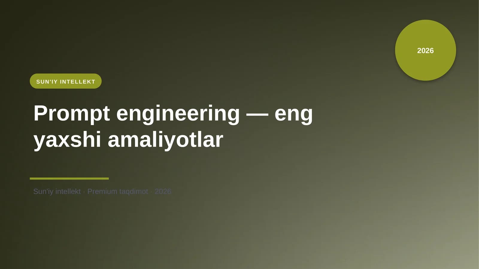 Prompt engineering — eng yaxshi amaliyotlar
