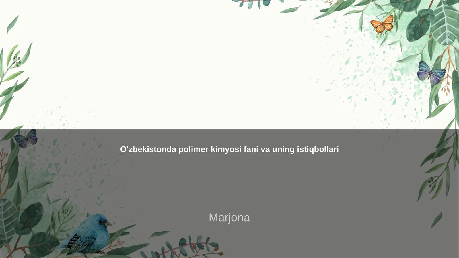 Polimer kimyosi fani va uning istiqbollari