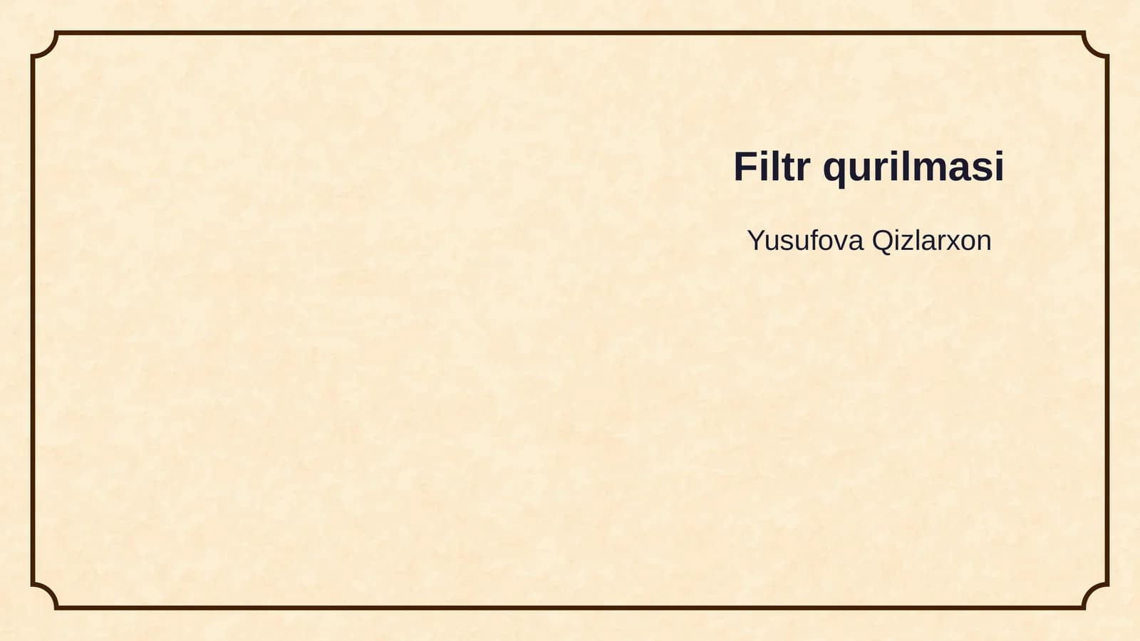 Filtr qurilmasi