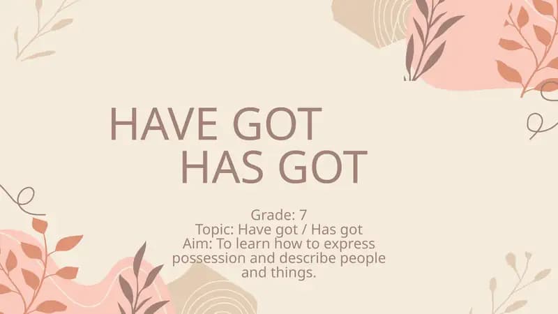 Have got / Has got Grade 7